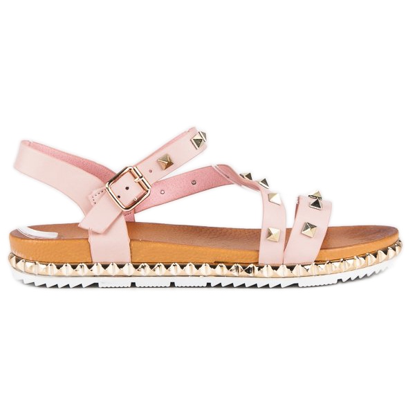 Anesia Paris Pink Sandals With Studs