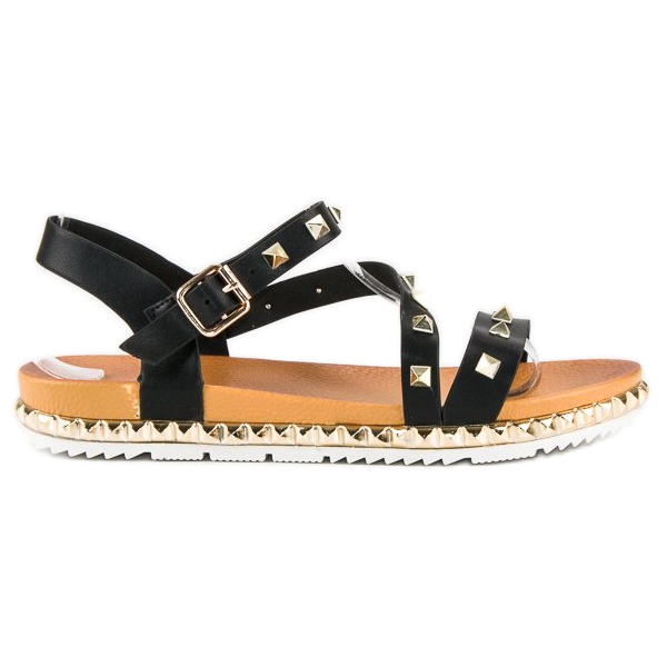 Anesia Paris Black Sandals With Studs