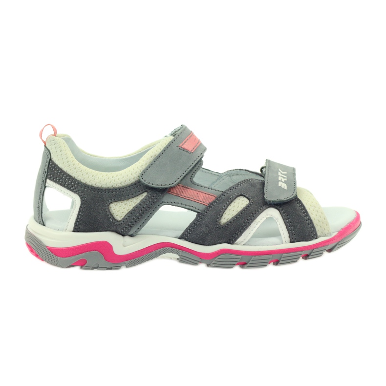 Sandals On Velcro Bartek 19176 gray grey pink ecru