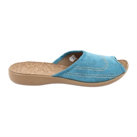Cork Befado women's slippers 254D010 blue