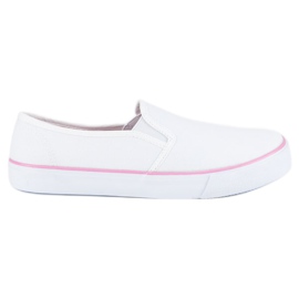 McKey White textile slipons