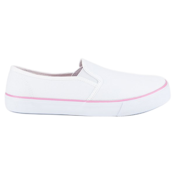 McKey White textile slipons