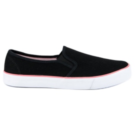 McKey Black Textile Slipons