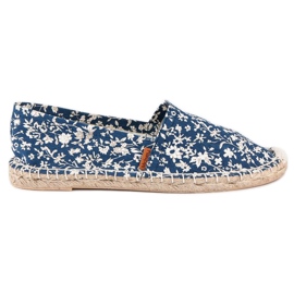 McKey Blue Espadrilles In Flowers McKey Blue Espadrilles In Flowers