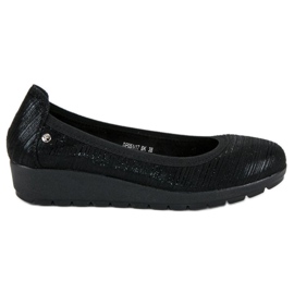 Filippo Black wedge heel ballerinas