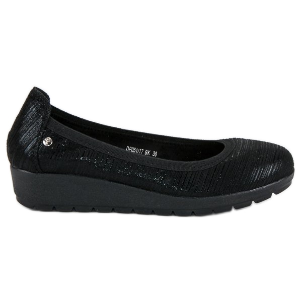 Filippo Black wedge heel ballerinas