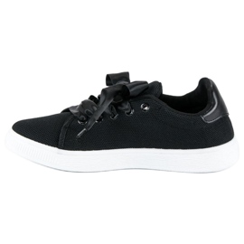Textile lace-up sneakers black