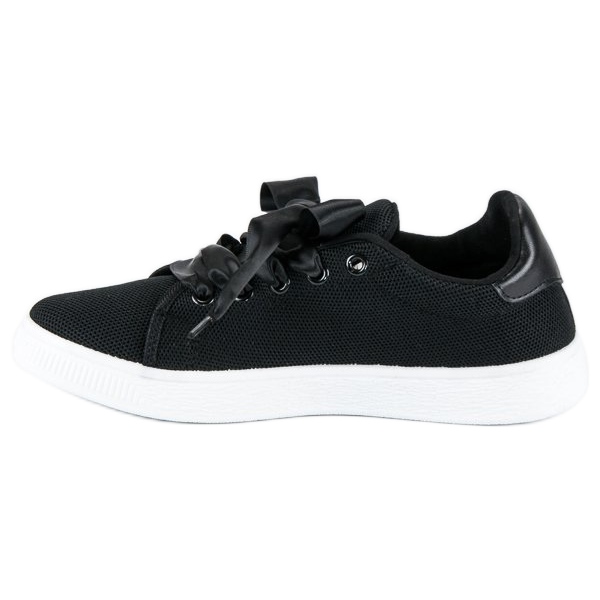 Textile lace-up sneakers black