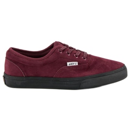 Andy Z Maroon suede sneakers red