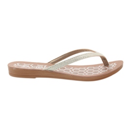 INBLU IR063 silver flip-flops white grey