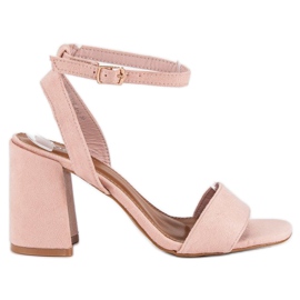 Pink Suede Sandals