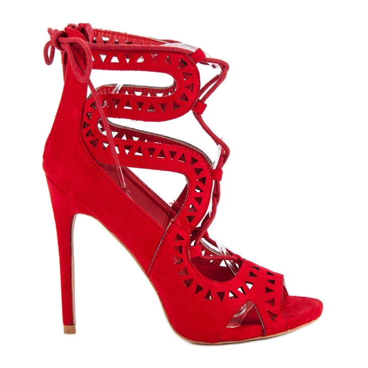 Seastar Red sandals on a high heel
