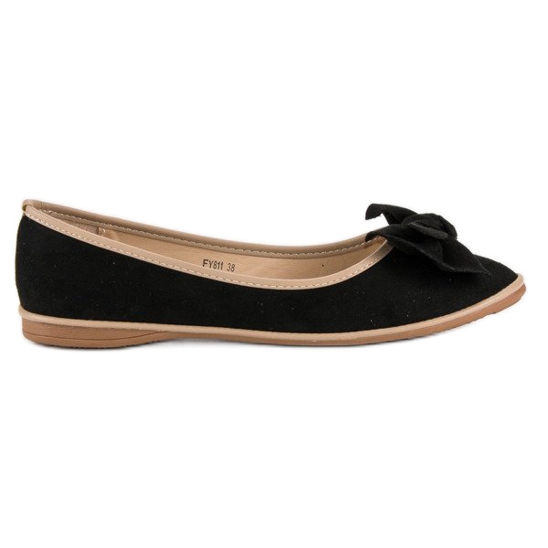 Sweet Shoes Suede ballerinas with a bow black Sweet Shoes Suede ballerinas with a bow black