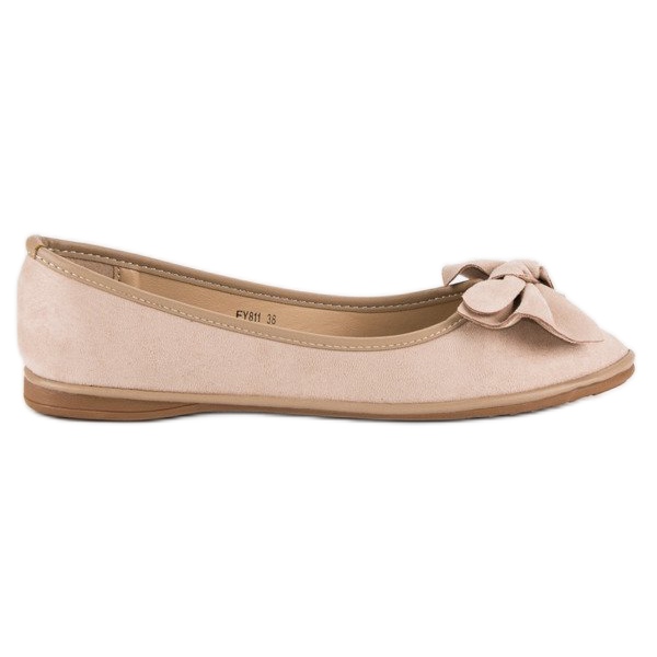Sweet Shoes Suede ballerinas with a bow pink Sweet Shoes Suede ballerinas with a bow pink