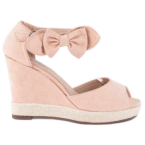 Seastar Wedge espadrilles with a bow pink