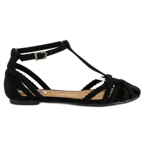 Corina Braided flat sandals black