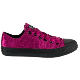 Andy Z Fuchsia velor sneakers pink