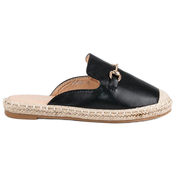 Black espadrilles flip-flops