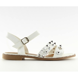 Sandals on a flat sole, white 99-19 White