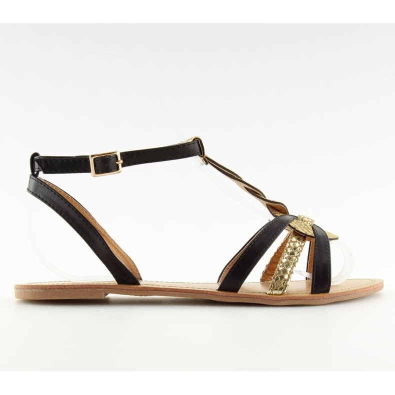 Sandals for women gold shine black 758 black