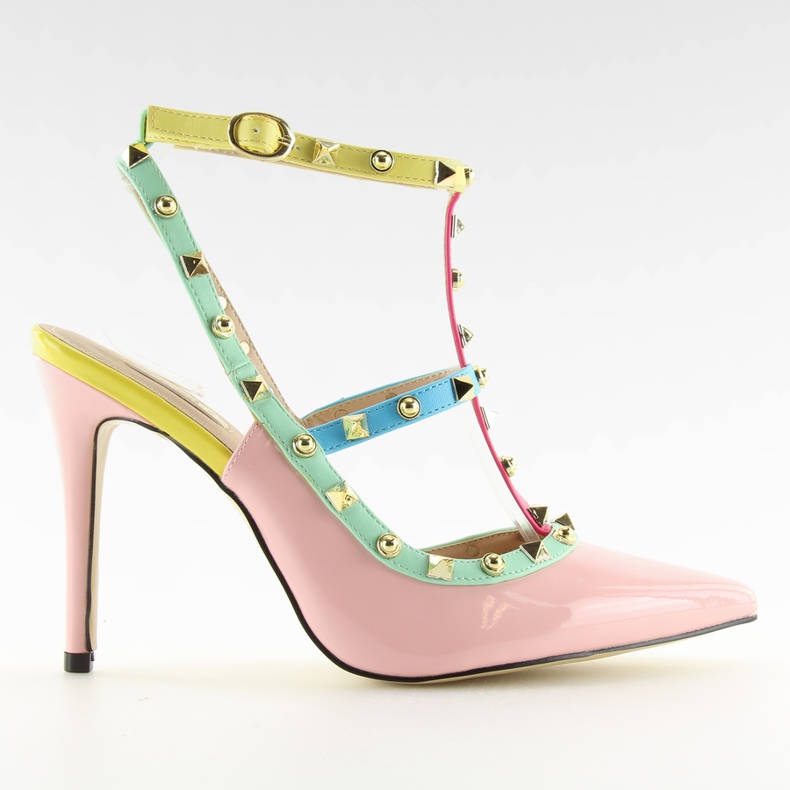 Pumps on a pin with pink studs 1381