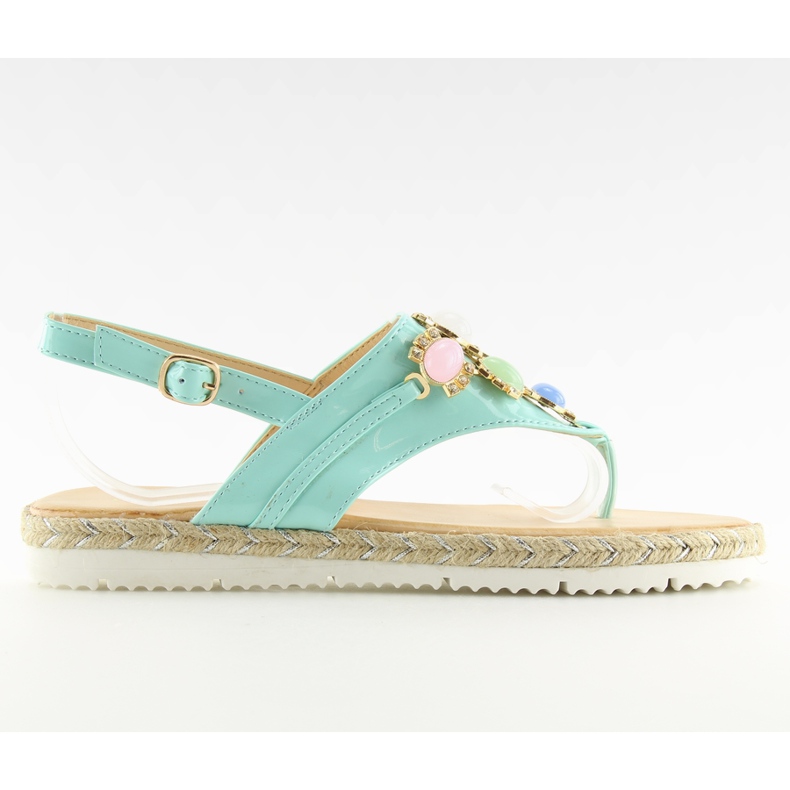 Sandals with mint stones 3072 mint blue