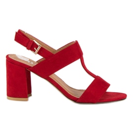 SDS Red sandals on a post SDS Red sandals on a post
