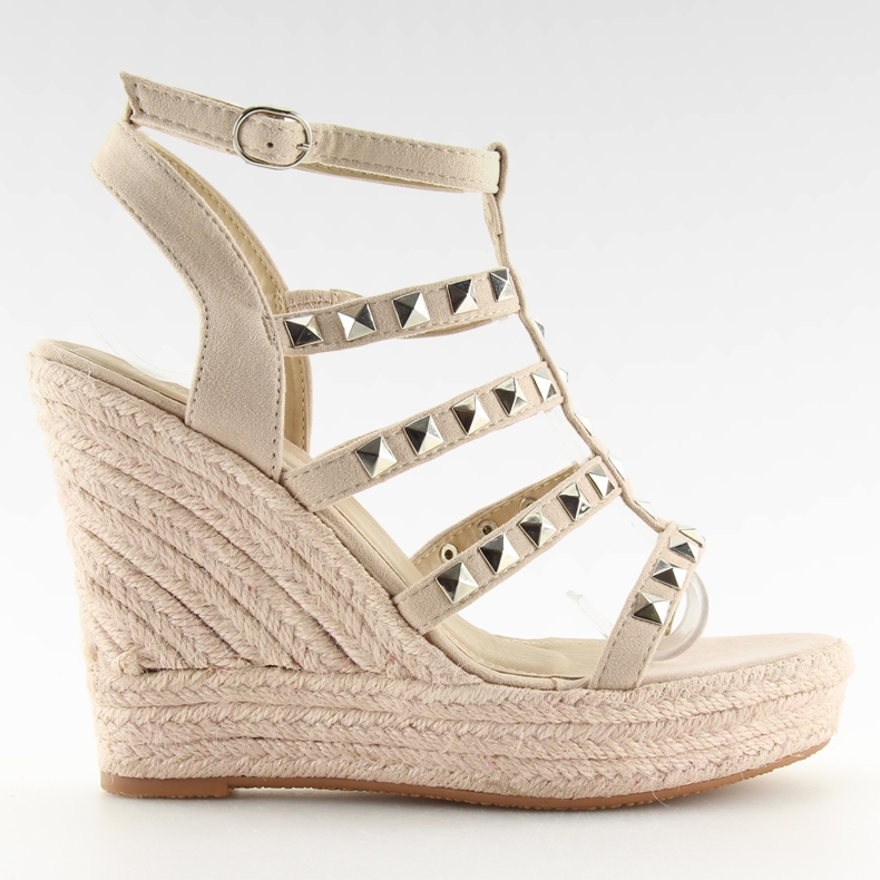 Beige espadrilles on wedges 3811-17 Beige
