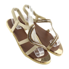 Asymmetric beige sandals 4157 Beige