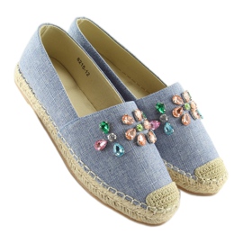 Espadrilles with blue stones 8215 L.BLUE