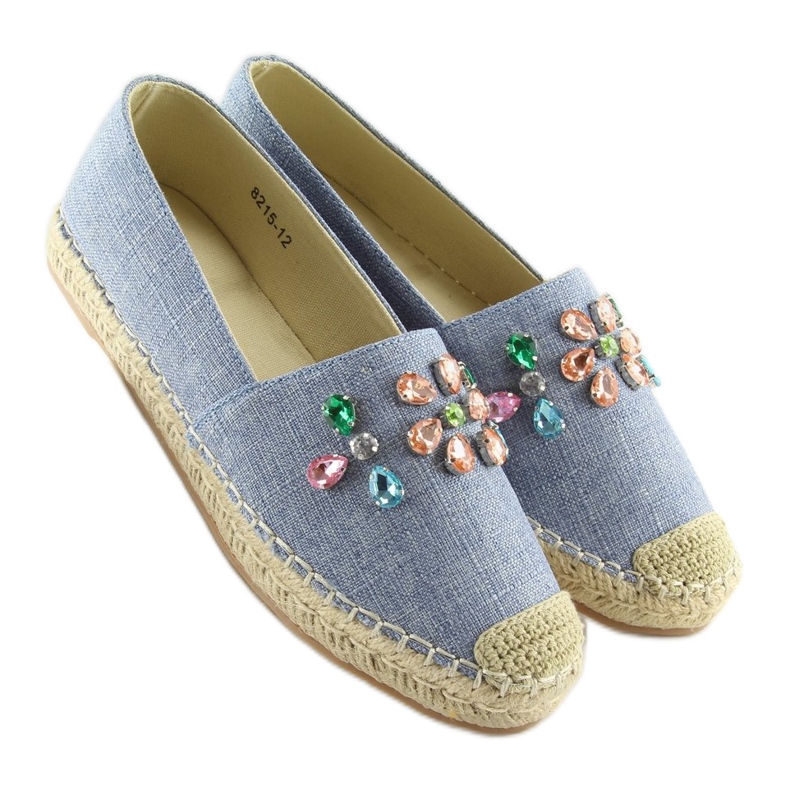 Espadrilles with blue stones 8215 L.BLUE