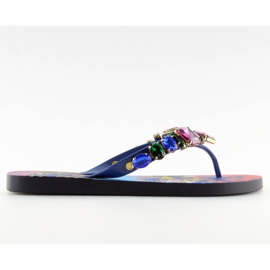 Flip-flops with stones 8250 Blue purple