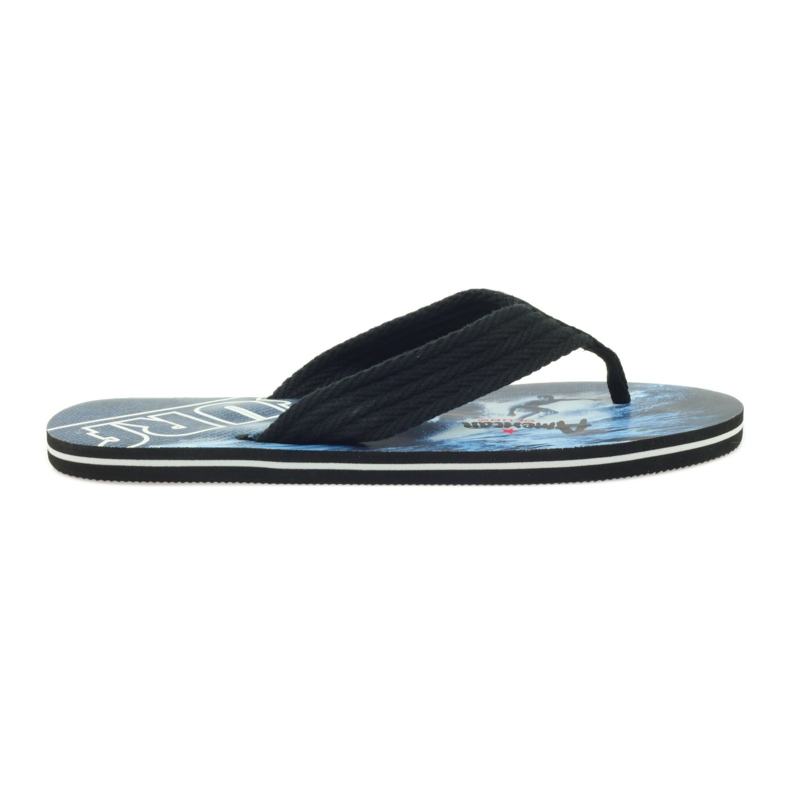 American Club American men's flip-flops SURF black