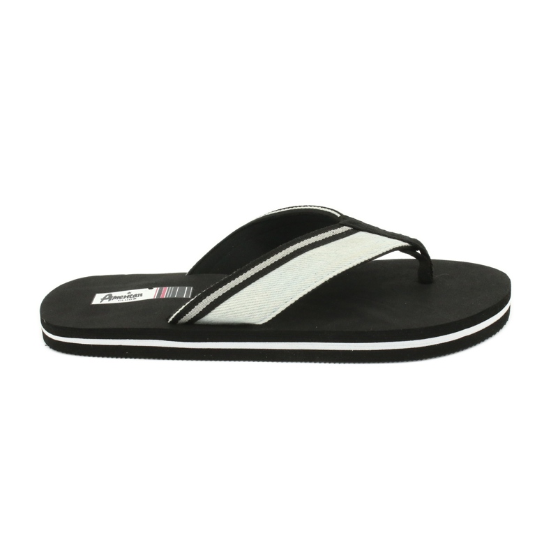 American Club American women's foam flip-flops black blue