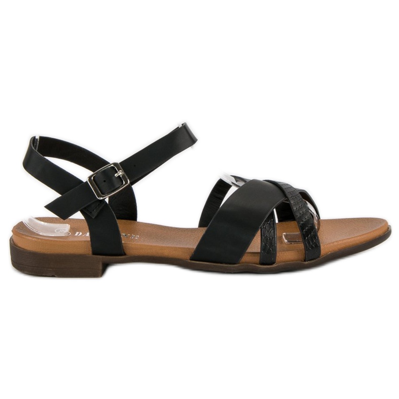 L. Day Black flat sandals
