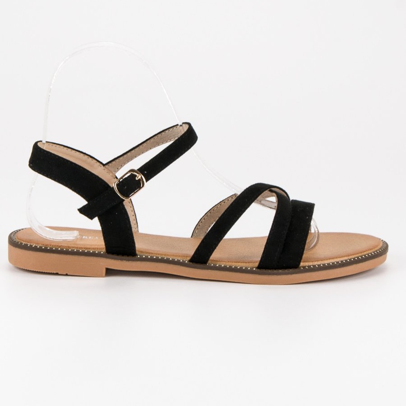 Ch. Creation Women's suede sandals black