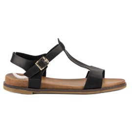 Licean Black sandals with a buckle