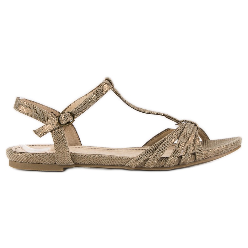 Corina Golden flat sandals