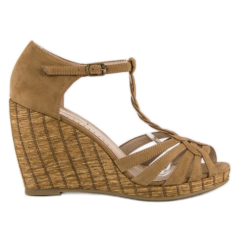 Corina Comfortable wedge sandals brown