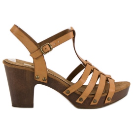 Corina Light sandals on a post brown Corina Light sandals on a post brown