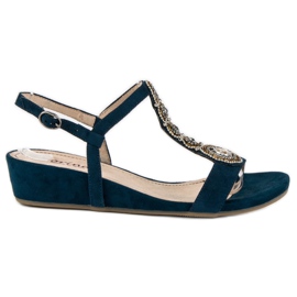 Corina Navy blue sandals with a buckle
