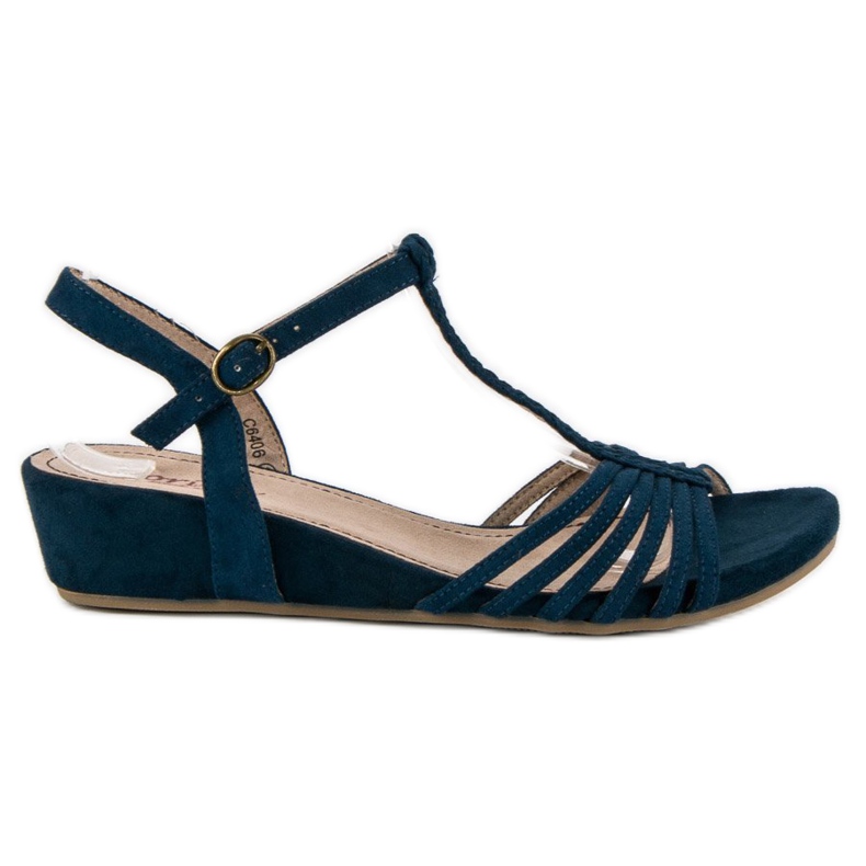 Corina Low Wedge Sandals blue
