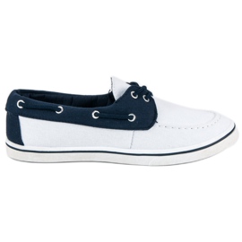 McKey Fashionable navy loafers white