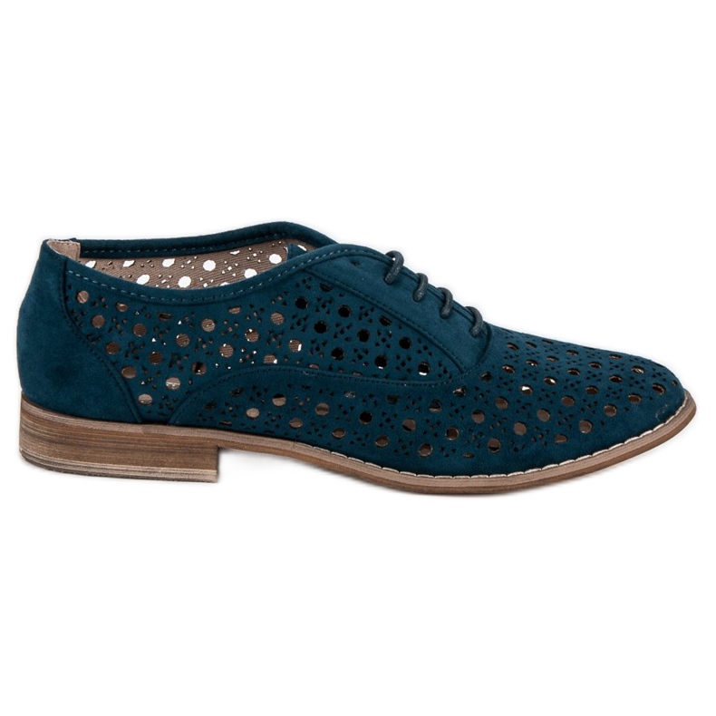 Corina Openwork shoes with a binding blue