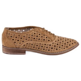 Corina Openwork shoes with a binding brown Corina Openwork shoes with a binding brown