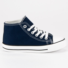 Tied Sneakers Over Ankle navy blue