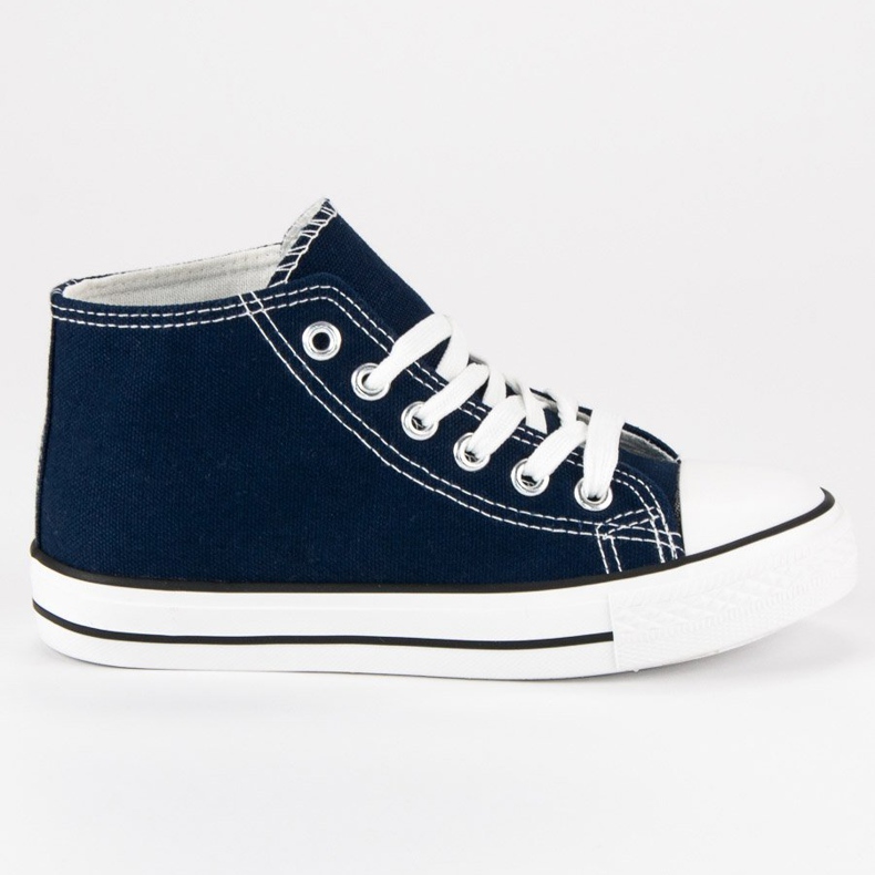 Tied Sneakers Over Ankle navy blue