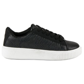 Black Snake Print Sneakers