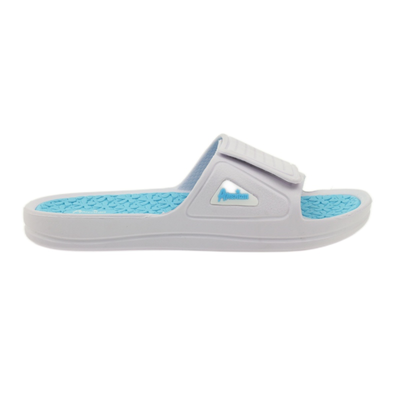 American Club American women's pool slippers white blue
