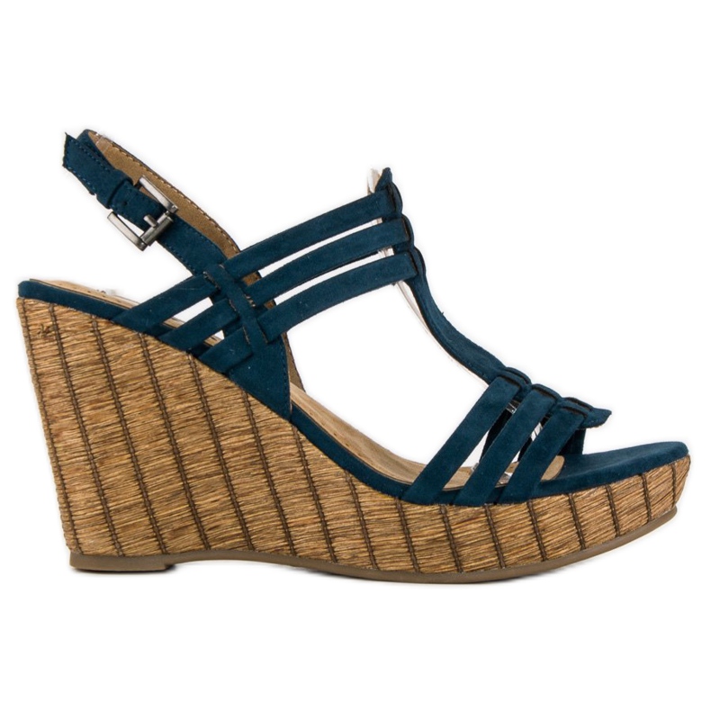Corina Navy blue wedge sandals